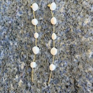 Cult Gaia Elegant Gold and White Dangle Earrings